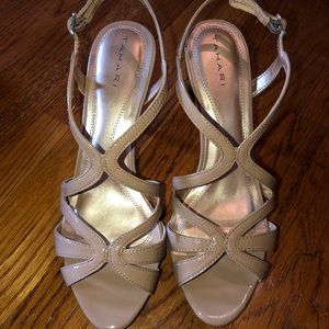 Tahari Balthasar Patent Leather Strap Heels